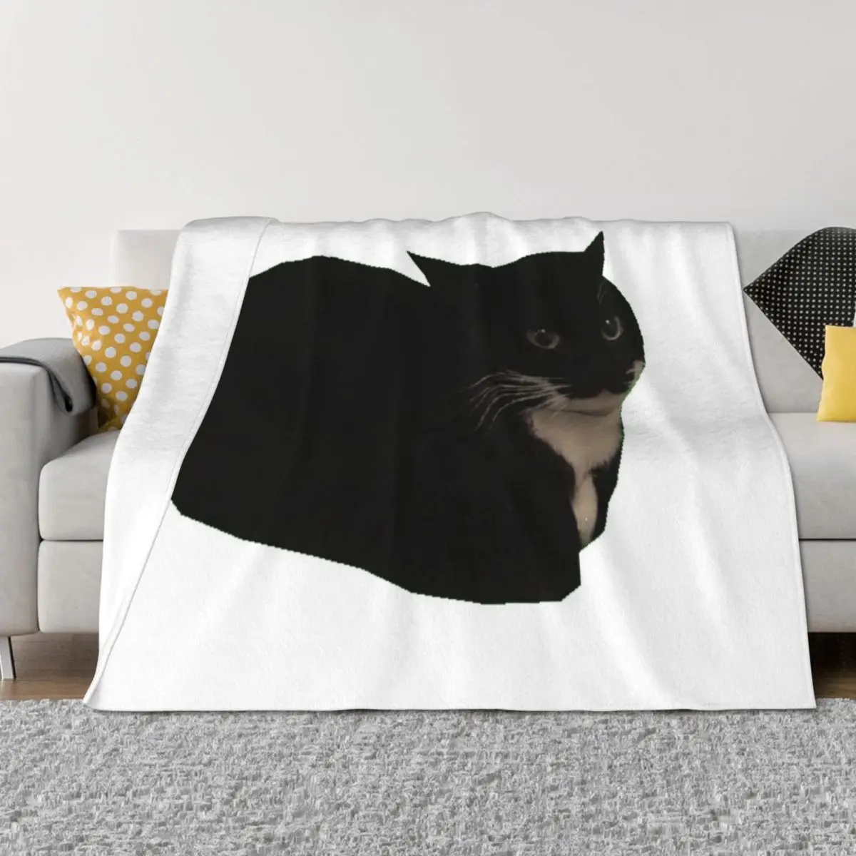 

Maxwell the cat Throw Blanket Tourist Flannels Luxury Brand Cute Plaid Blankets