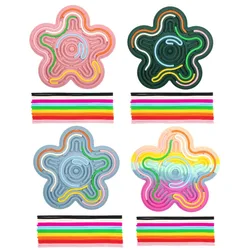 Useful Flower Shape Sensory Activity Board 18 Strings Stress Relief Fidget Pad Toys Silicone Autism Sensory Products for Kids 3+