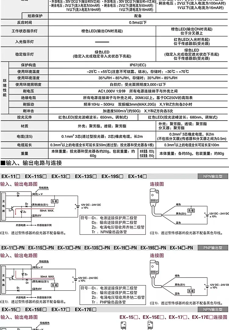 The EX - 14 a/B / 11 13 19 a/a/a / 23 / EA/EB god as opposed to shoot photoelectric switch sensor