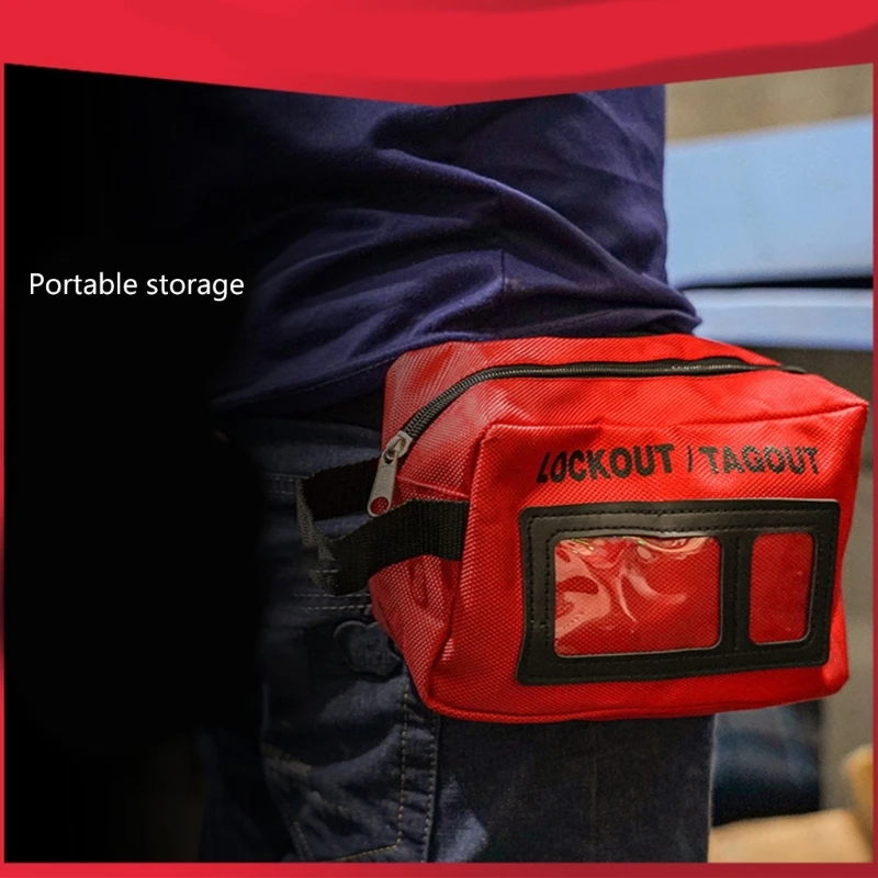 Portable Lockout Device Tear Resistant Polyester Storage Case for Safety Equipment Easy Maintenance Tool M4YD