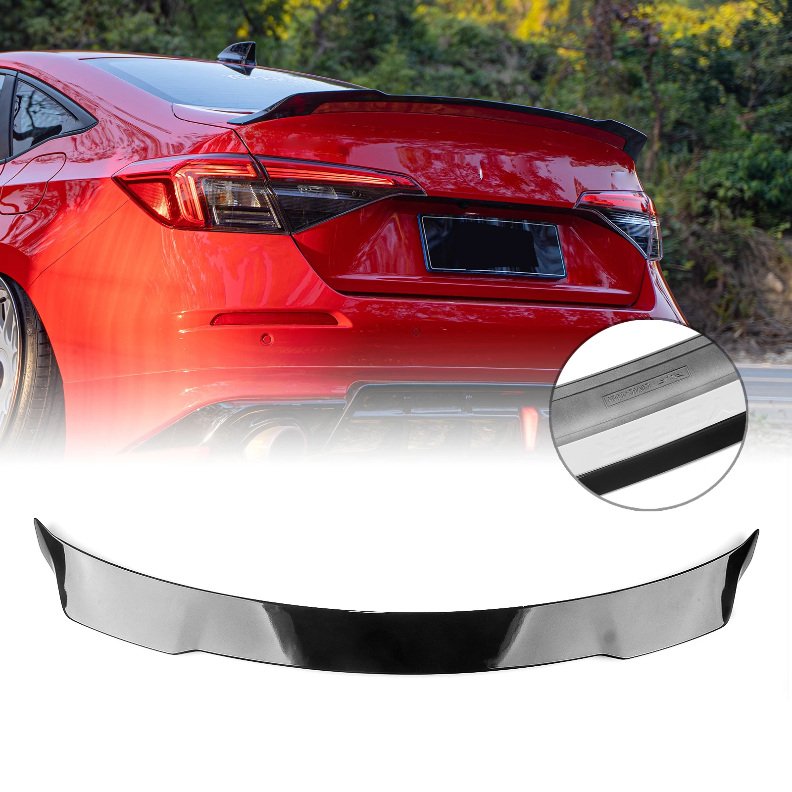 

YOFER Rear Trunk Lid Spoiler Wing Lip For Honda Civic 11th 2022-2025 11 Gen Tailgate Tail Deflector Splitter