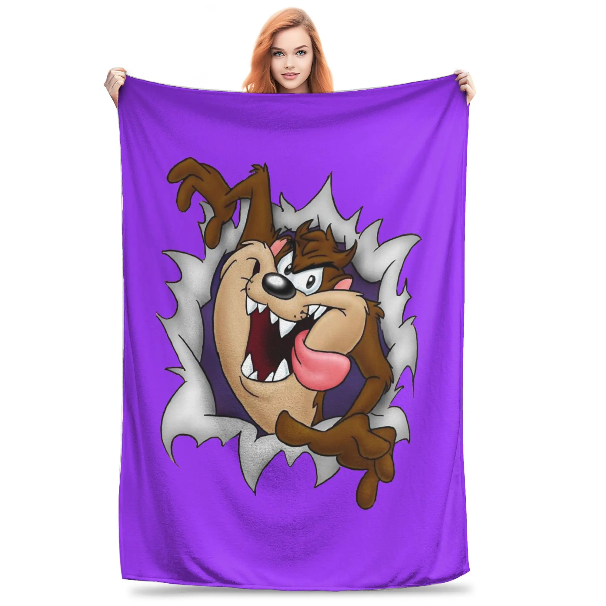 

Tasmanian Devil TAZS Cartoon Flannel Blanket Awesome Throw Blanket for Home Hotel Sofa 200x150cm Plush Thin Quilt,