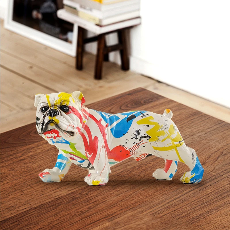 

1pc modern and active bulldog statue, suitable for multifunctional decoration in living rooms and offices