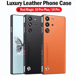 Shockproof Funda for Nubia Red Magic 10 Pro Plus Case Luxury Fiber Texture PU-Leather Back Cover Capa for RedMagic 10 Pro+ Cases