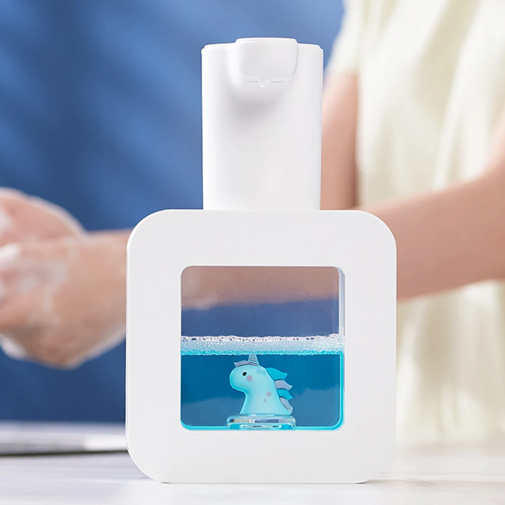 

Cartoon Cute Pet Liquid Soap Machine USB Charging Liquid Foam Dispensers Wall Mounted Touchless Sensor for Hotel Wash Basin
