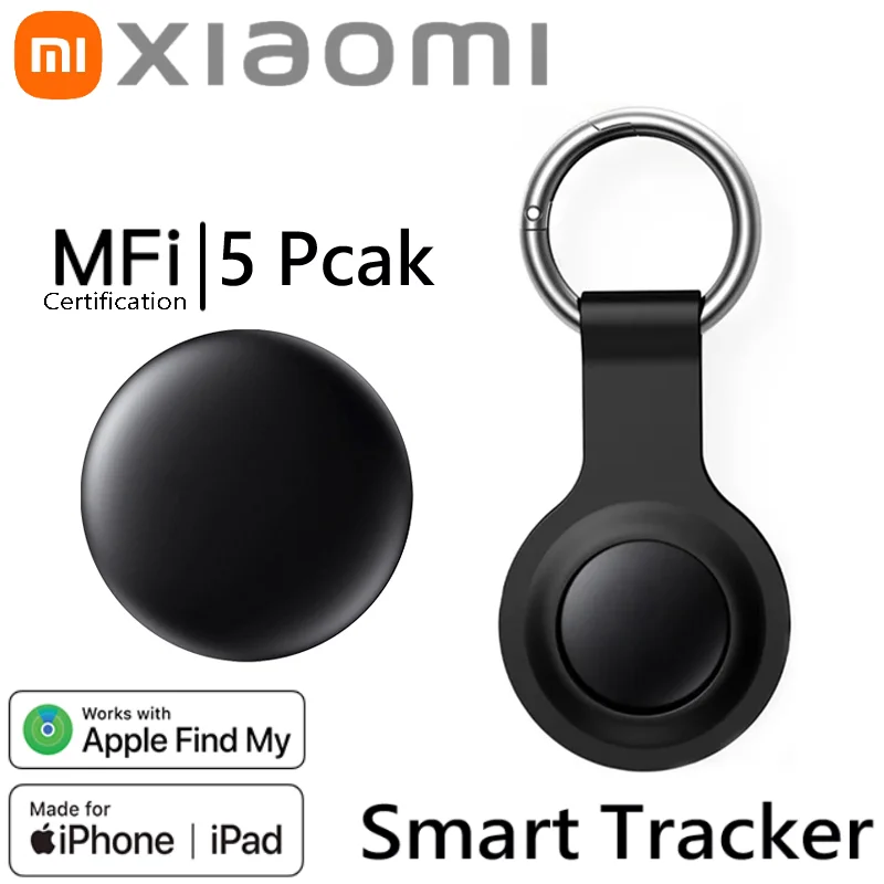 Xiaomi 5 Pack جهاز تعقب مضاد للفقدان لاستبدال Apple Airtag عبر Find My Bluetooth GPS Tracker للأمتعة IOS MFi Key Finder