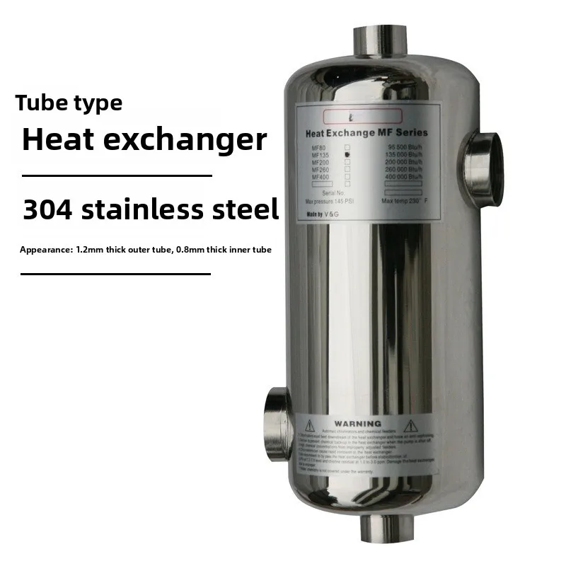 Swimming Pool Heat Exchanger Hot and Cold Water Cooler Swimming Pool Equipment 304 Stainless Steel Shell and Tube Heat Exchanger