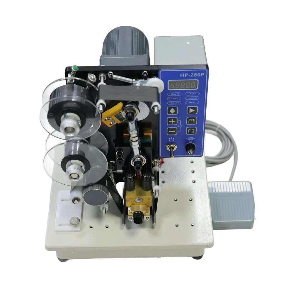 HP-280P Semi-Auto Heat Transfer Printer – Multi-Language Coding for Food, Medical & Cosmetic Packaging 15W Motor, 35mm Ribbon