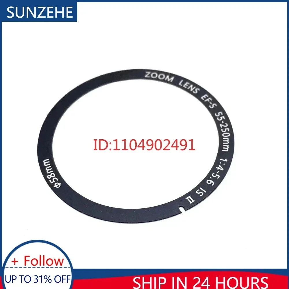 New 55-250 mm for Canon EF-S 55-250mm F/4-5.6 IS II Lens Front Pressure Presser Tablet Sticker Parameters Nameplate Ring