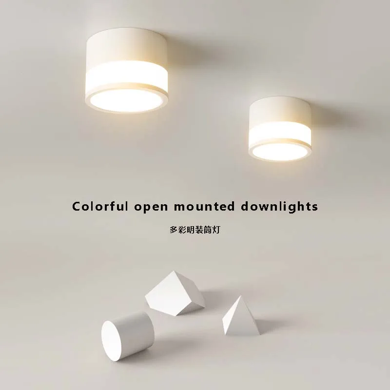 Macaron minimalist wind bright downlight no opening hole led round ceiling no main light bedroom hallway hallway