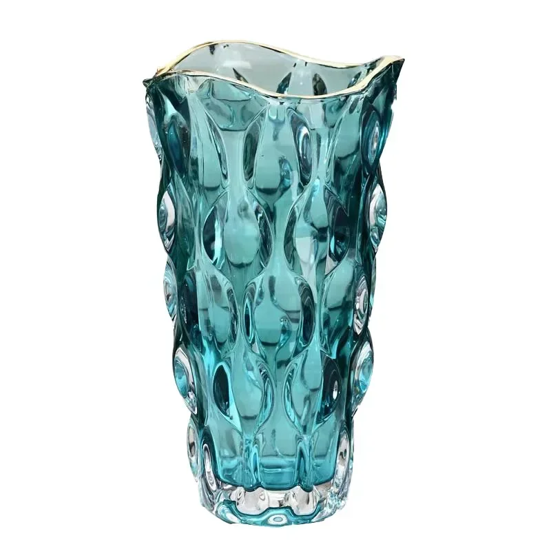 

Light luxury high-grade lustrous gold-painted crystal glass vase, floor-to-ceiling vase, ornament decorative flower ware