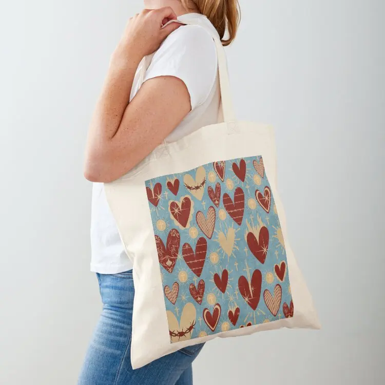

Sacred Heart Motif Tote Bag tote bag men Women's bag shopper woman tote men's