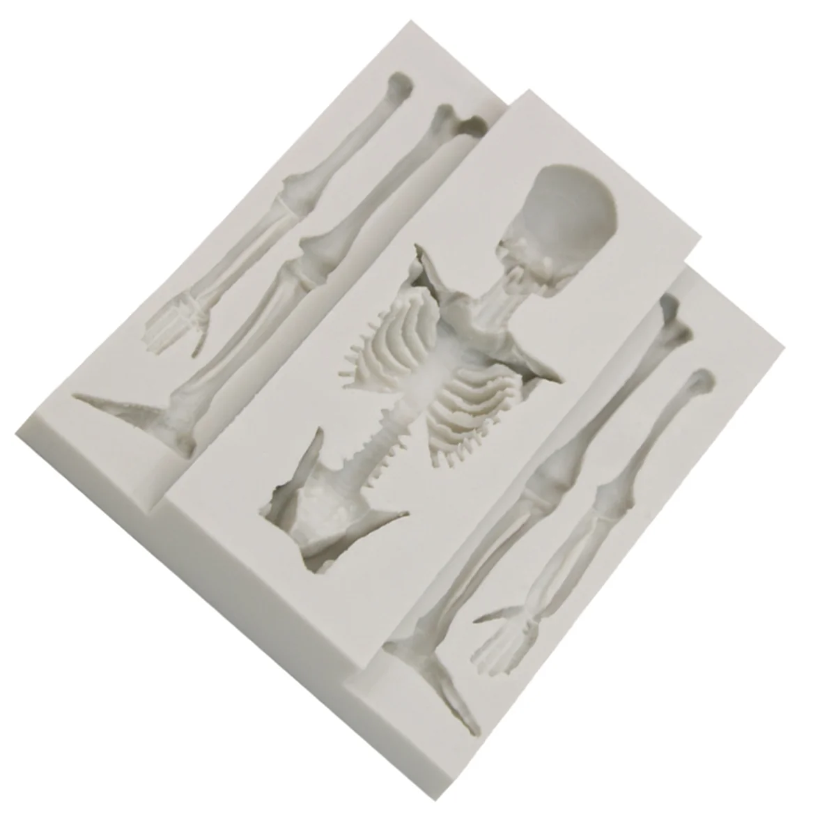 Skull Skeleton Chocolate Silicone Molds 3D Skeleton Bone Silicone Mold for Candy Cookie Making DIY Bakning