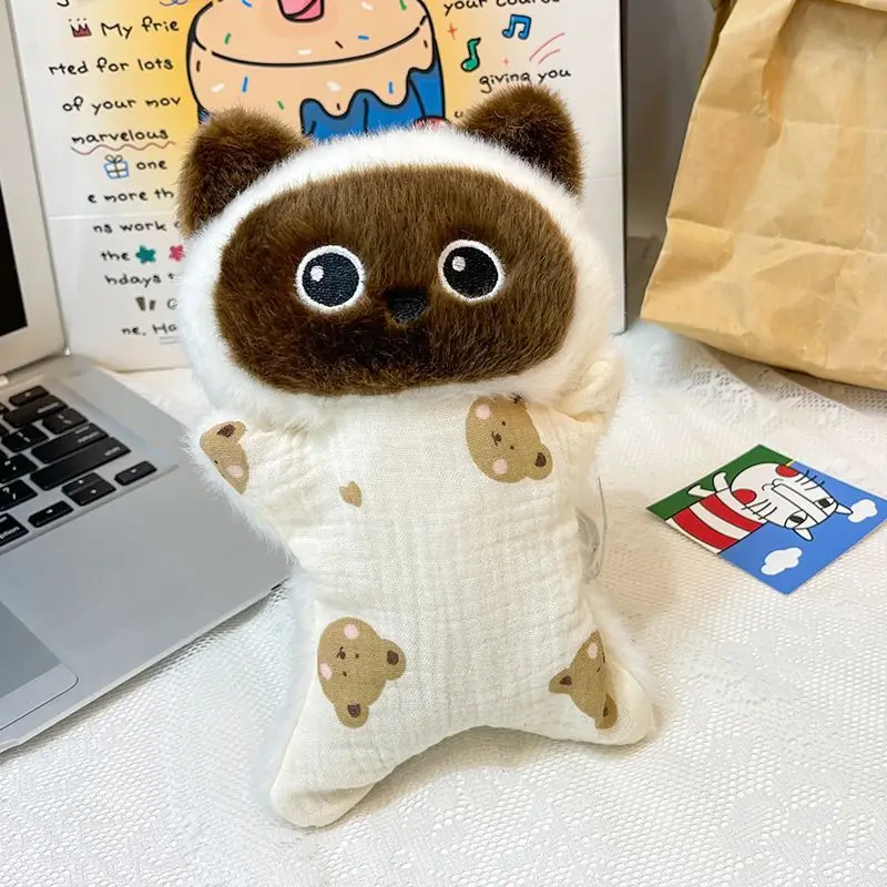 Juguete de peluche de zorro tumbado, muñeco de pingüino, muñeca de Animal PEQUEÑO de oficina, regalo curativo