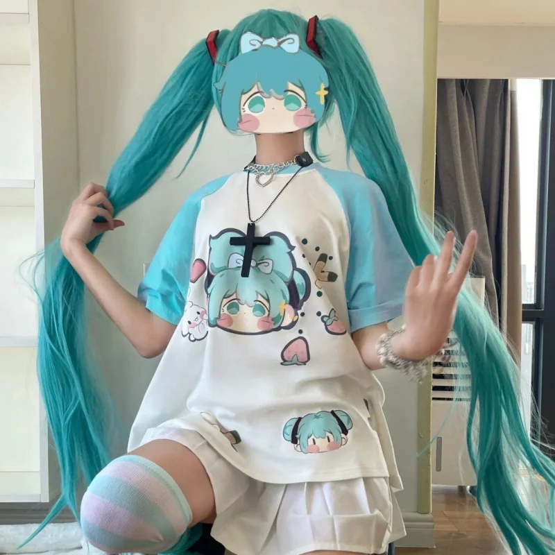 Hatsune Future two Yuan Lake green show day cute soft sister summer short-sleeved T-shirt female student top cos