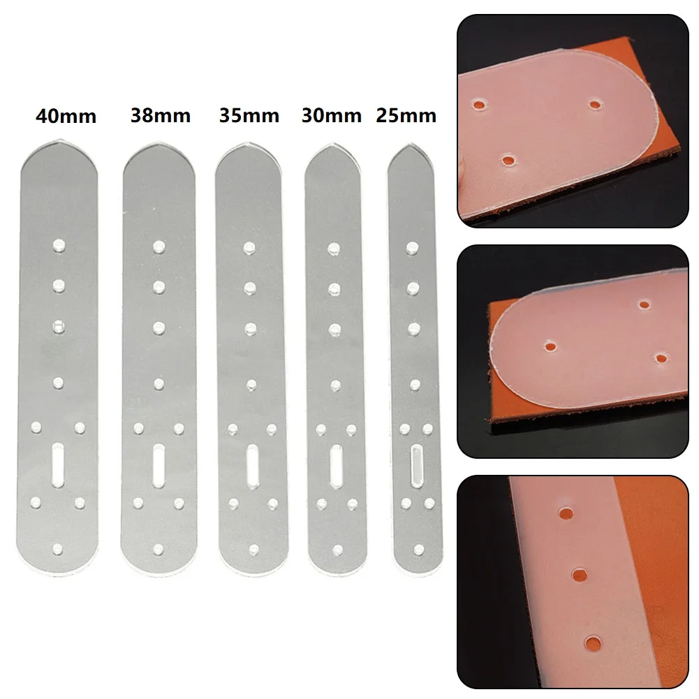 Tools Punching for mold Leather Belt Plastic Punch Hole Templates Tools 275mm/10.83inch 5Pcs Buckle Head End