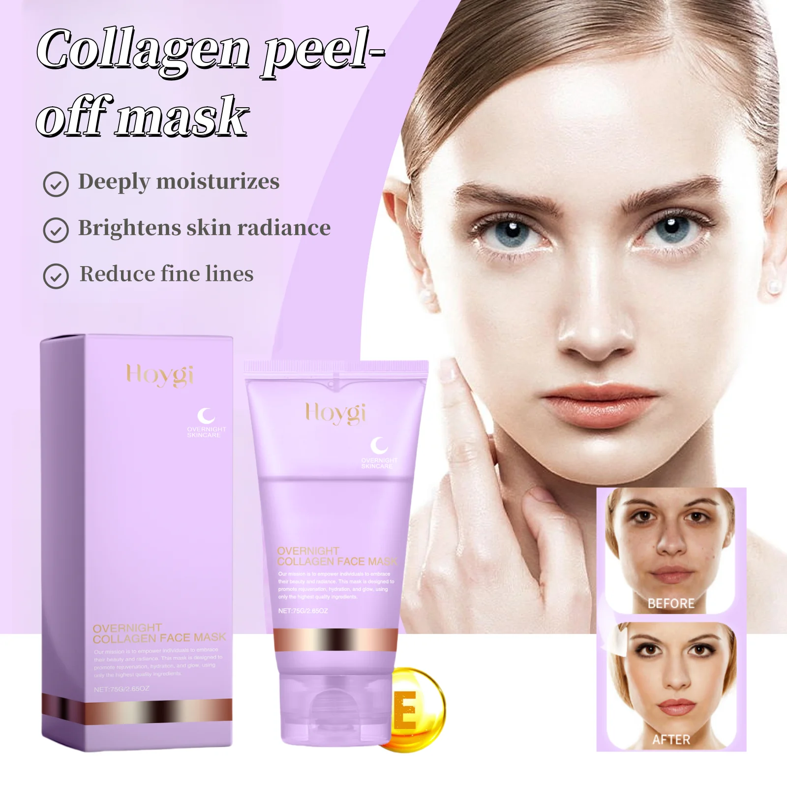 Collagen Peel-off Mask Deeply Repairs Cells,Nourishes and Repairs Two in One.Maintains Skin Elasticity.Daily Care Mask Kit