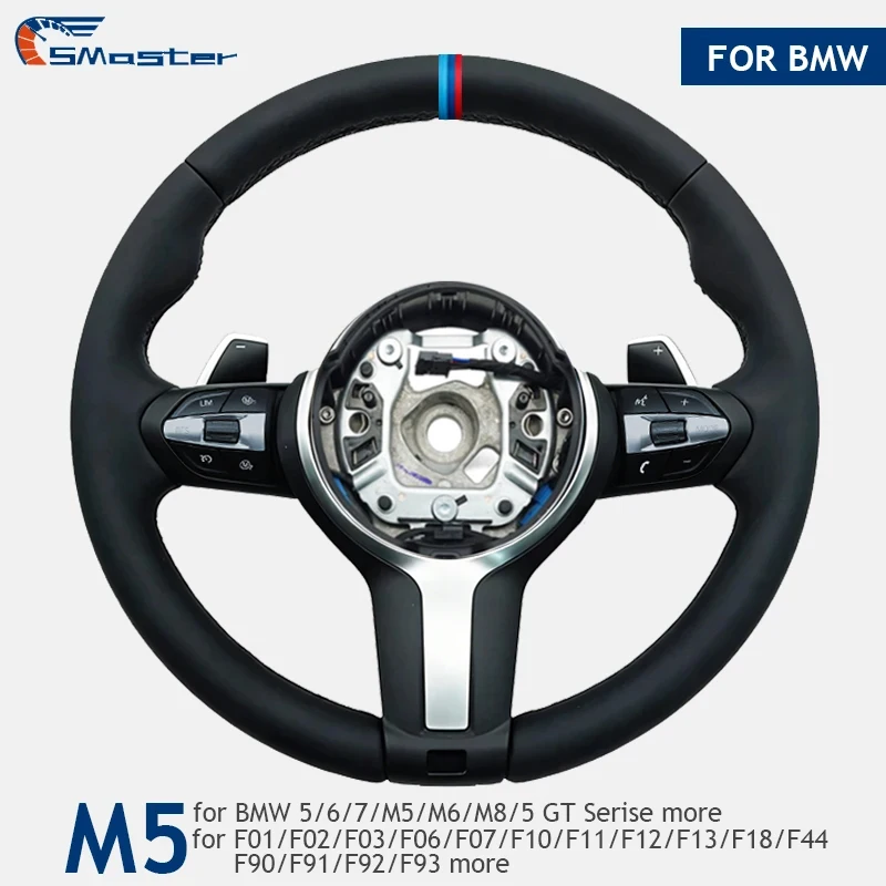 

3 Color Stripe M5 M Sport Leather Steering Wheel for BMW M5/M6 F10 F11 F12 F13 F18 F01 F02 F03 F06 F07 F92 with Paddle Shifter