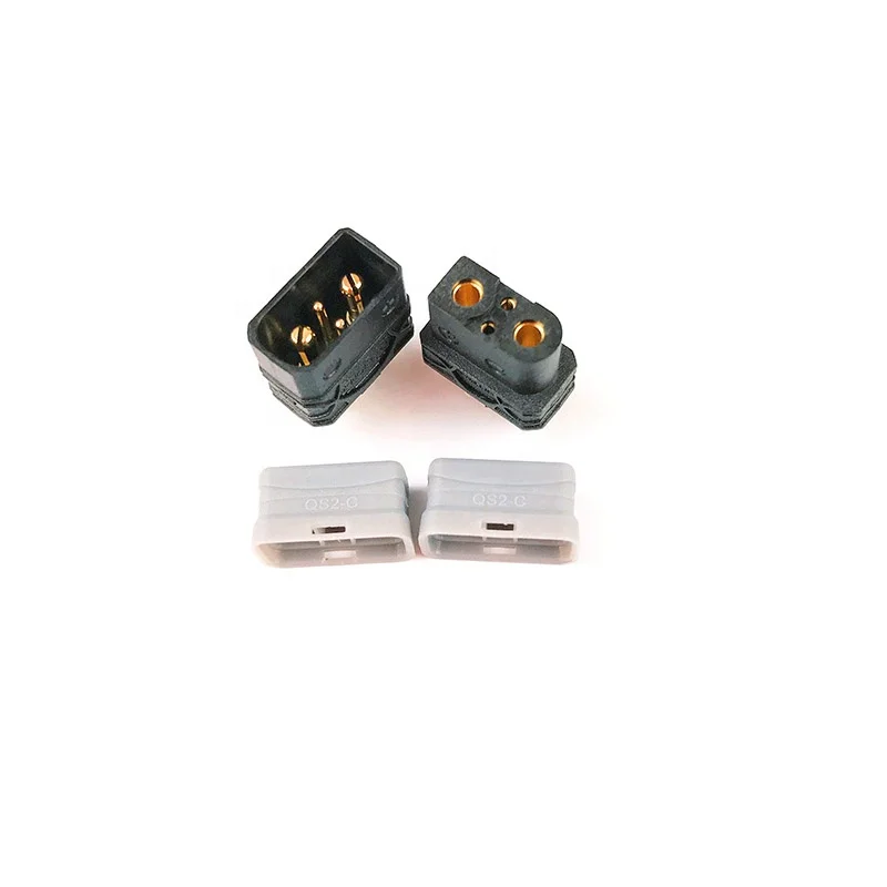 30PCS QS2 2mm Anti Spark Male Female 30A Gold Plated Bullet Connector Plug With Signal Pin For RC Lipo Battery Drone Boat Car