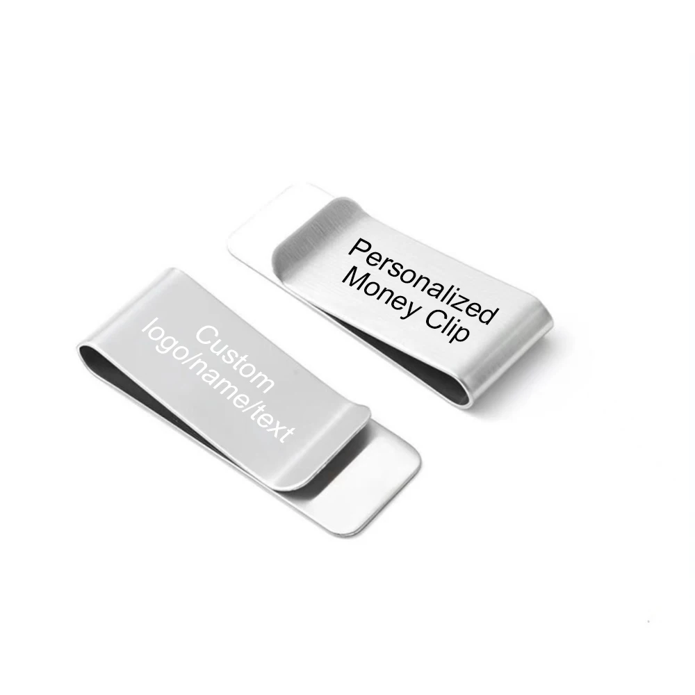

Персонализация, металлический зажим из нержавеющей стали, выгравированное имя, текст, скрепки для бумаг, кредитная карта, зажим для удостоверения личности, зажим для денег, мужской кошелек