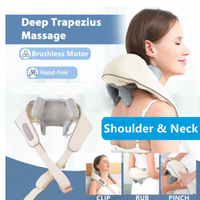 Foreverlily Wireless Neck And Back Massager Neck And Shoulder Kneading Massage Shawl Neck Cervical Relaxing Trapezius Massager