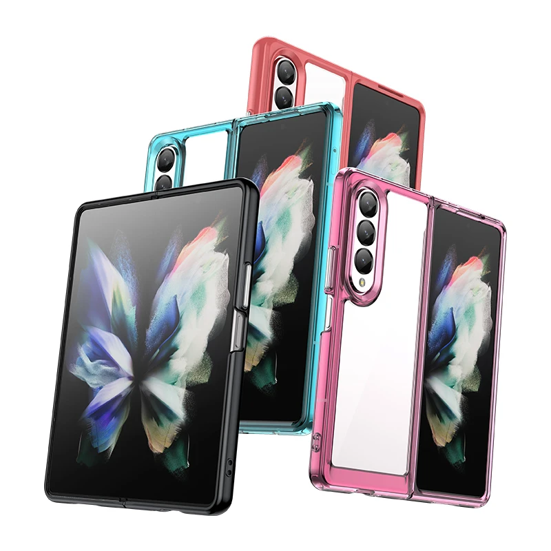 For Samsung Galaxy Z Fold 4 Case For Samsung Z Fold4 Case Luxury Silicone Clear Bumper Silicone TPU Case Galaxy Z Fold 4 Cover