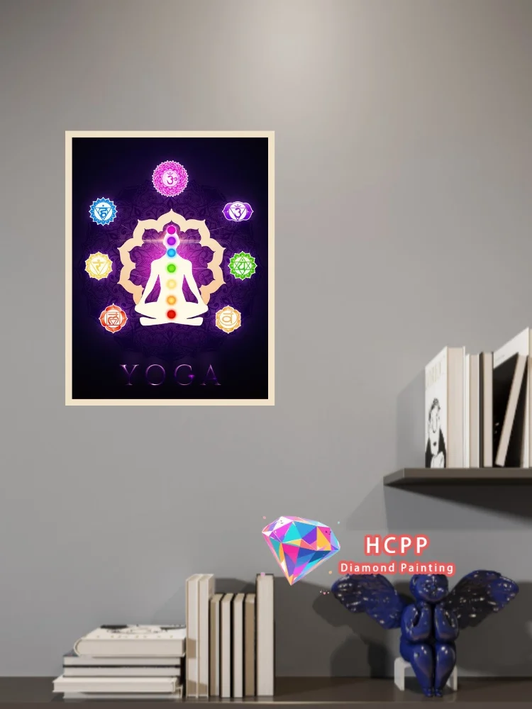Indian Buddha Statue Meditation Chakra Diamond Painting Kit Square Round Diamond 5D DIY Yoga Mosaic Handmade Art Exquisite Gift