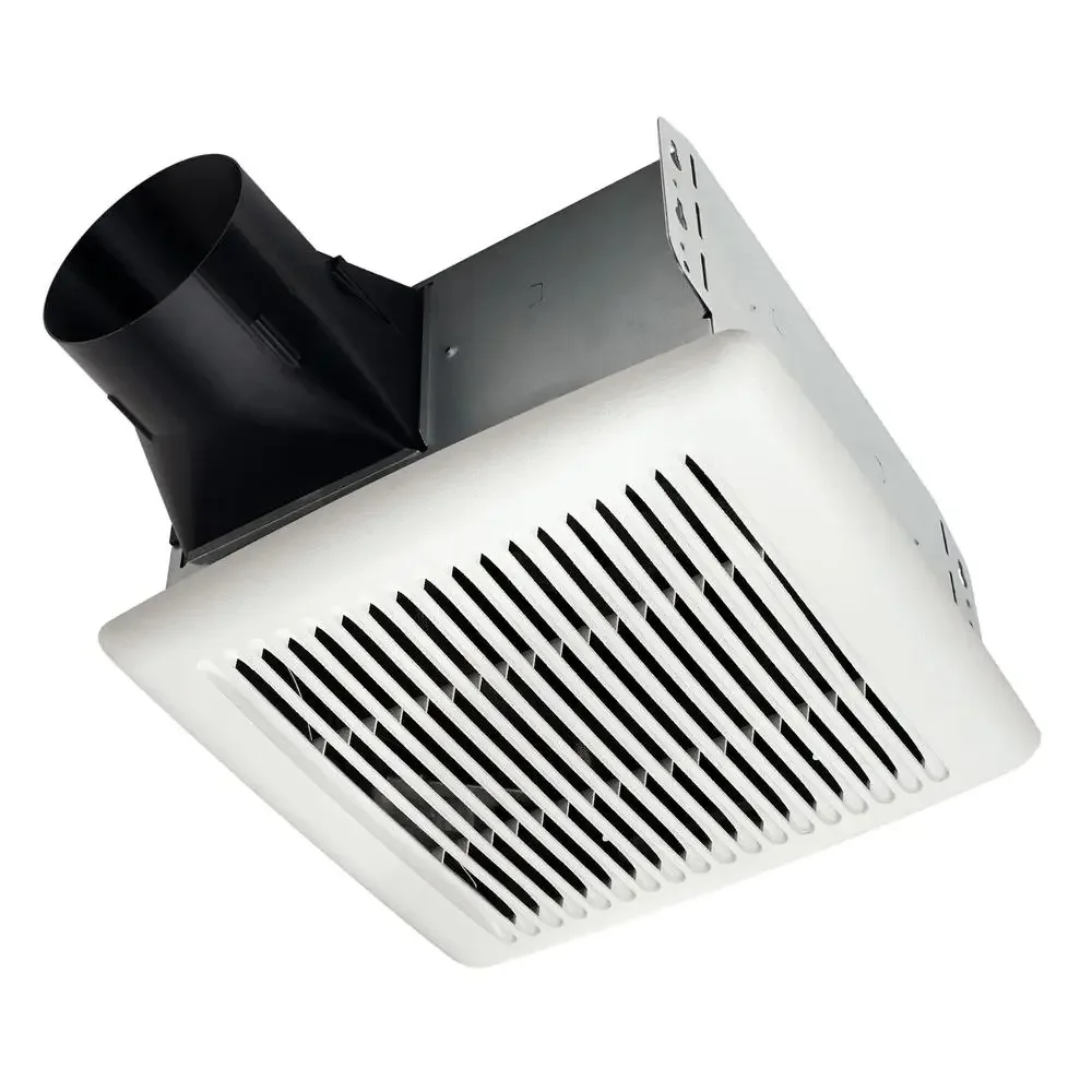 Powerful 80 CFM Ventilation Fan Quiet Operation Easy Roomside Install Enhanced Air Quality White