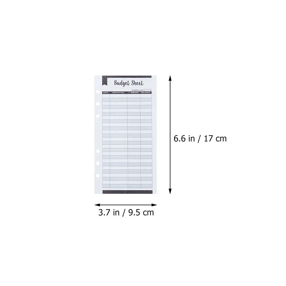 36Pcs Budget Recording Cards Extra Thick Paper Expense Tracker Planner Sheets Portable Budget Planner Inserts Cash Binder Refill