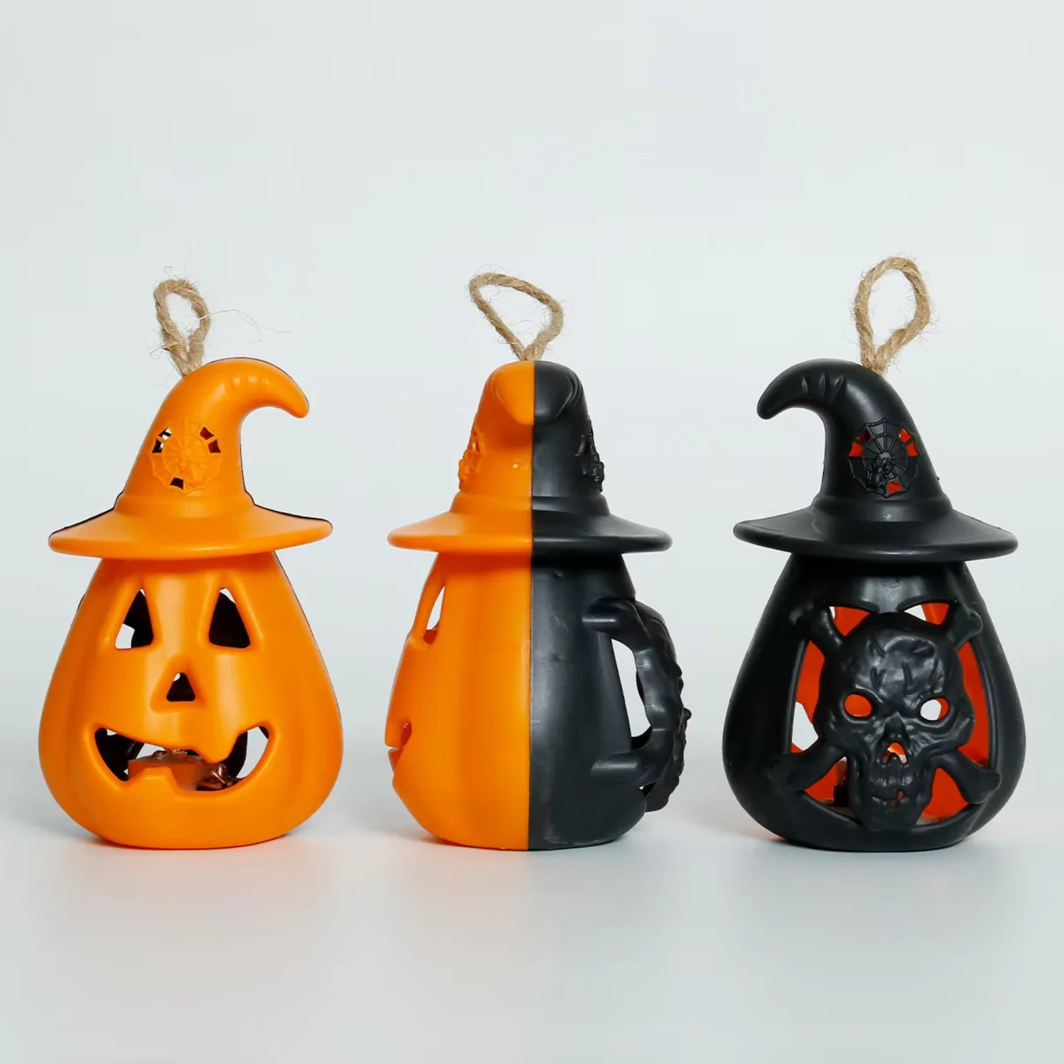 Hot Sale Halloween Handheld  Pumpkin Lights Hanging Decoration Halloween Pumpkin Candle  Atmospheres Decor Paper latern Birthday