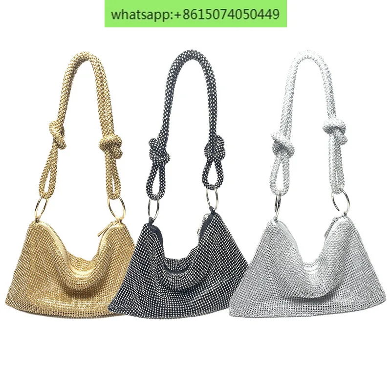 

Banquet bag female diamond-encrusted handmade underarm dinner bag full of diamond evening underarm