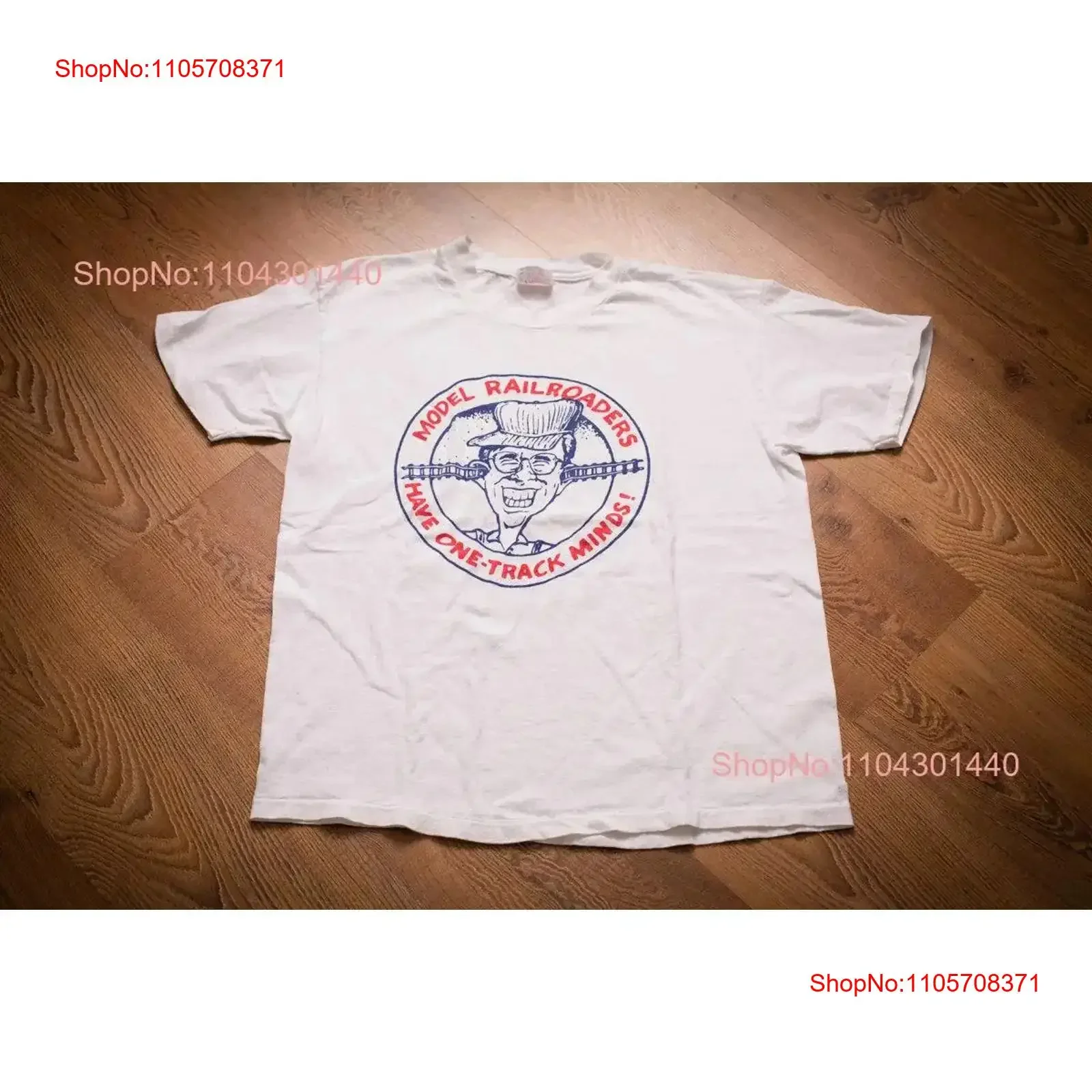 90s Model Railroaders Have One Track Minds T Shirt L Toy Trains Vintage Funny Railroad vintage Washed streetwear Stretched