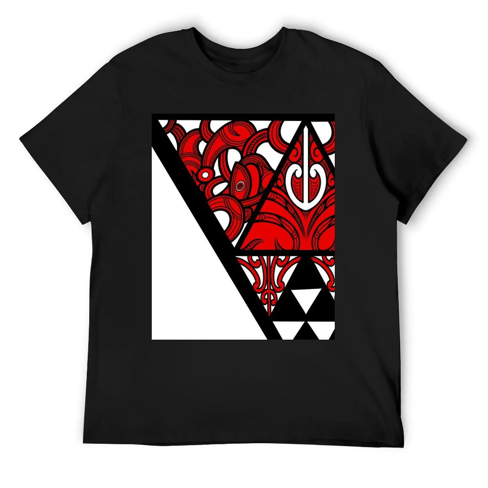 Copy of TNT - Whanau/family - RED single triangle T-Shirt new edition basketball graphic tees mens t shirts casual stylish