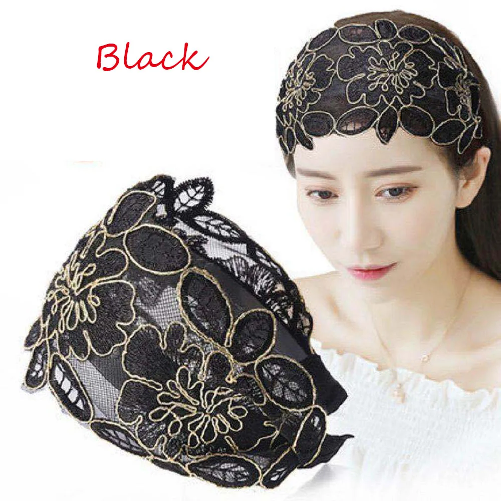 

Adjustable Vintage Flower Broadside Toothed Floral Printed Head Hoop Hair Accessories Headband Hair Bands