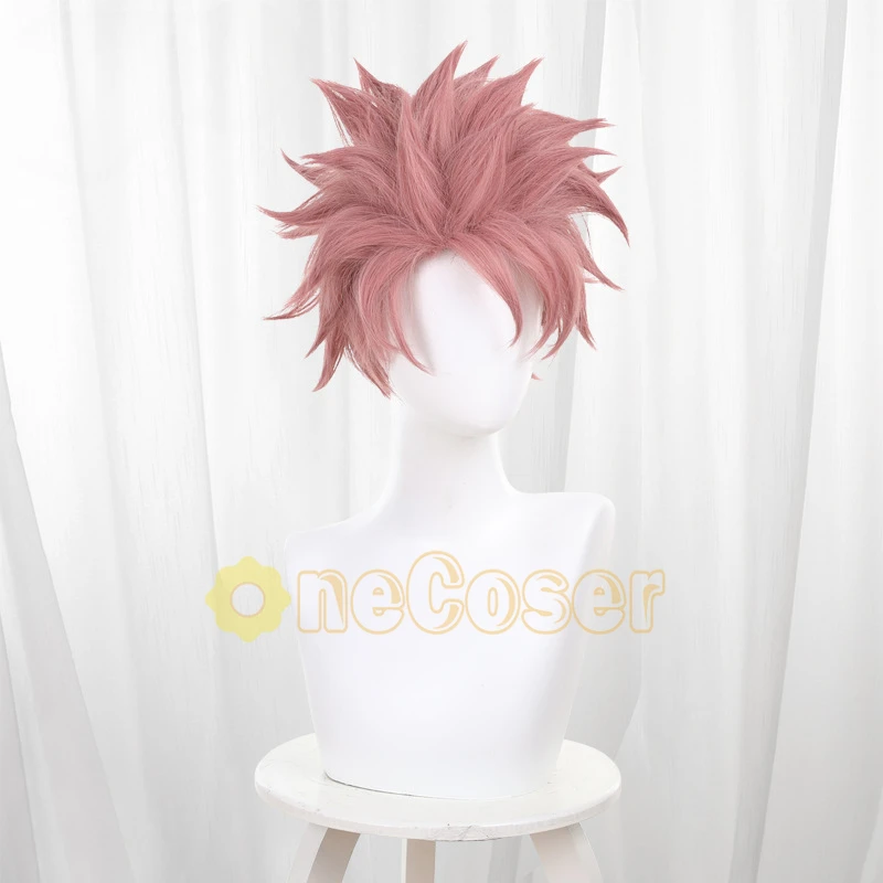 Natsu Dragneel Cosplay Wig Anime Fairy Tail 100 Years Quest Tattoo Sticker Mage Fairy Tail Guild Red Short Hair +Wig Cap