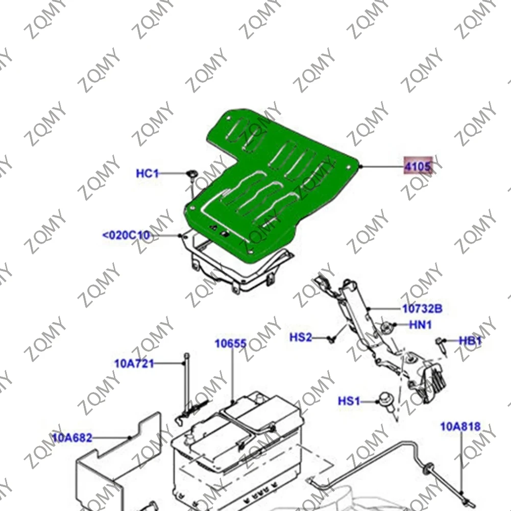 1pcs Car Battery Box Cover LR124277 For Land Rover Range Rover Evoque 2012 2013 2014 2015 2016 2017 2018 2019