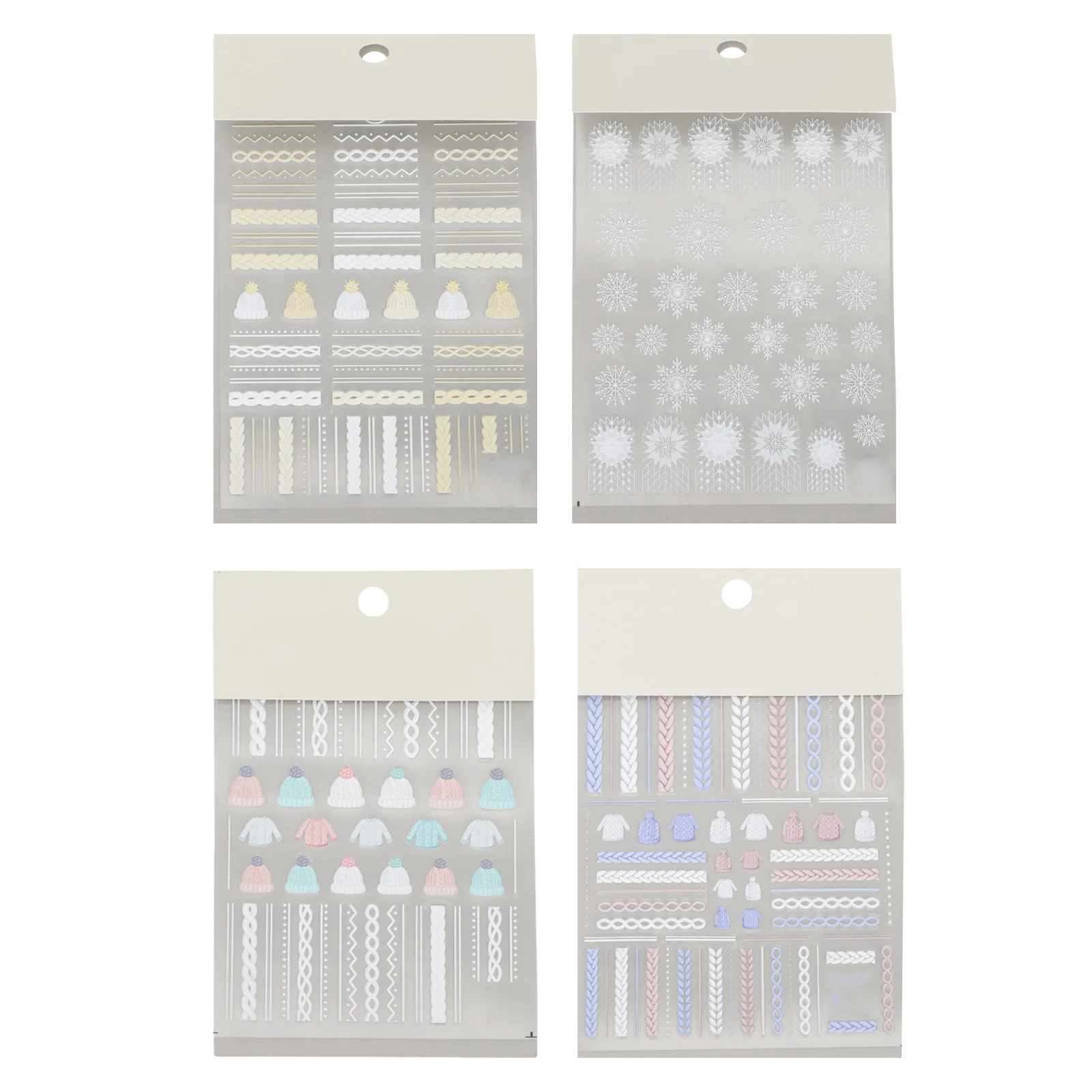 4 sets nagelstickers decoratie manicure kersttrui patroon DIY decoratieve stickers sneeuwvlok