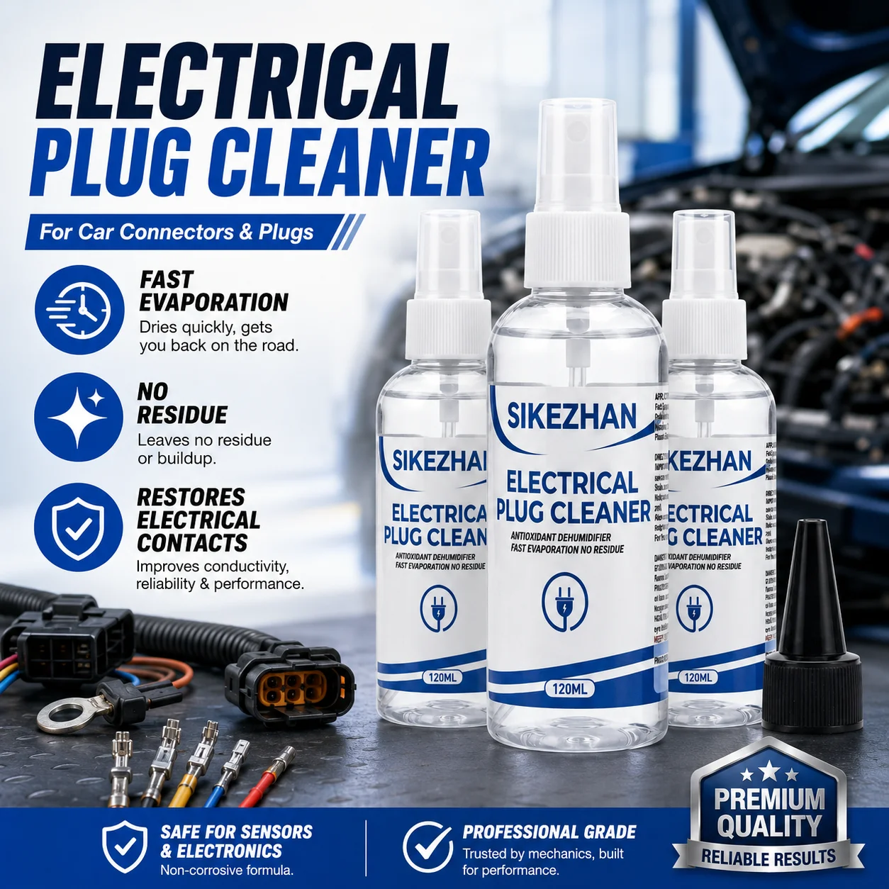 

Electrical Plug Cleaner Spray Antioxidant Dehumidifier Fast Evaporation No Residue Electronic Contact Cleaner for PC Sockets