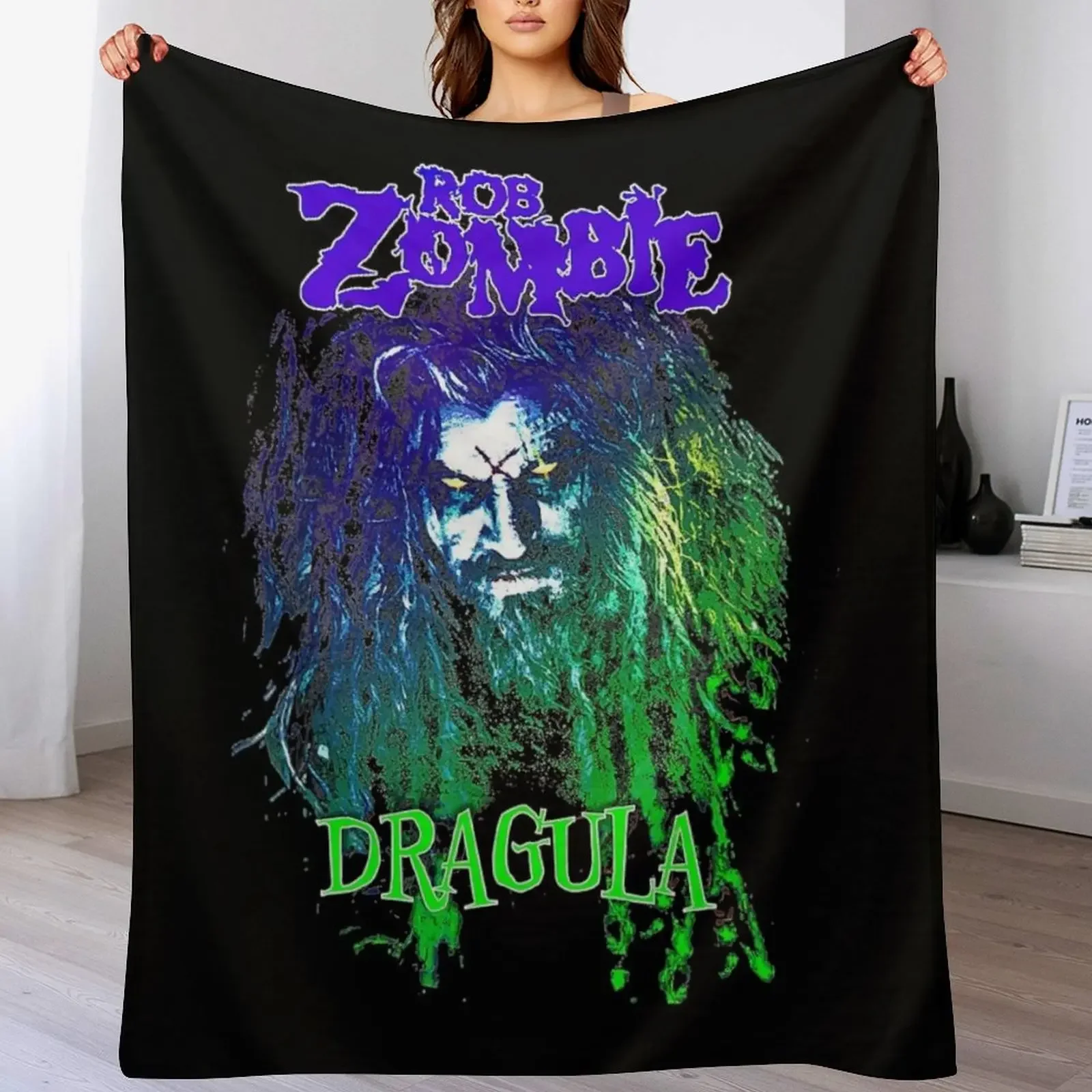 

Rob Zombie - Dragula Throw Blanket Winter beds Furrys Retros Hair Blankets