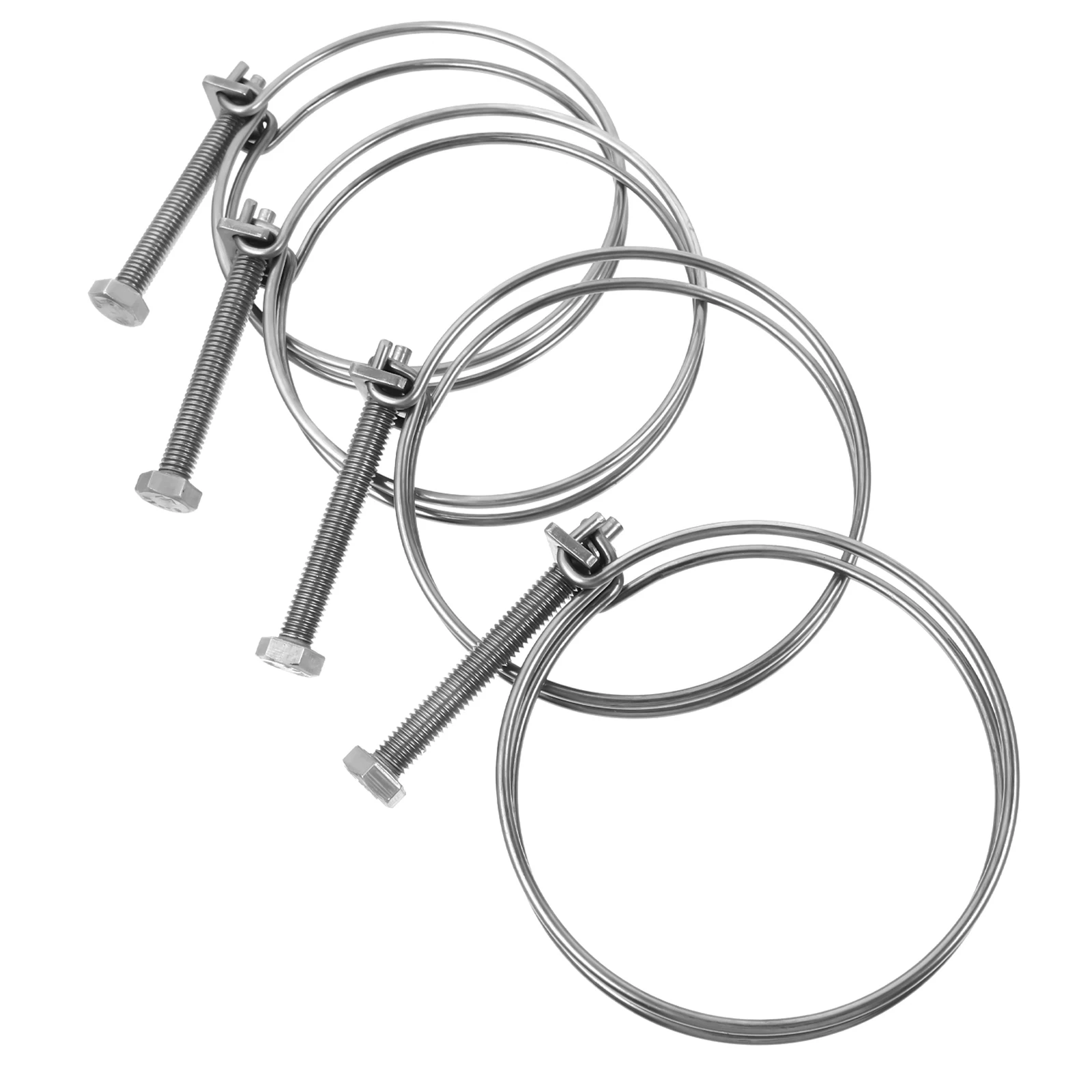 

4 pcs Stainless Steel Hose Clamps 304 Grade Corrosion Resistant Fire Fighting Pipe Fittings Practical Clips Easy Maintenance