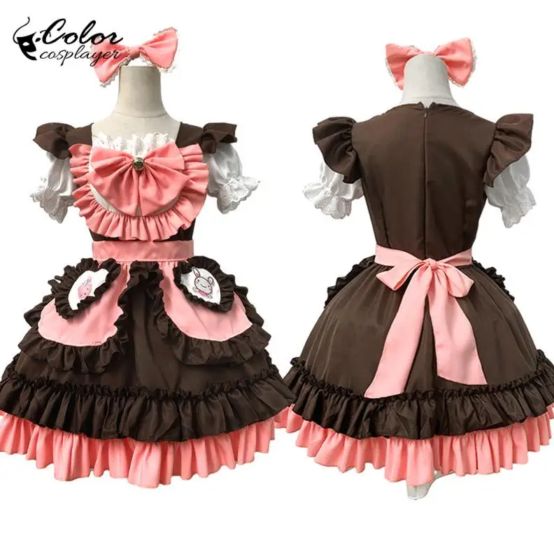 

Color Cosplayer Maid Dress Suit Kawaii Bow Lolita Short Sleeved Servant Cosplay Costume Halloween Anime Carnival Clothing