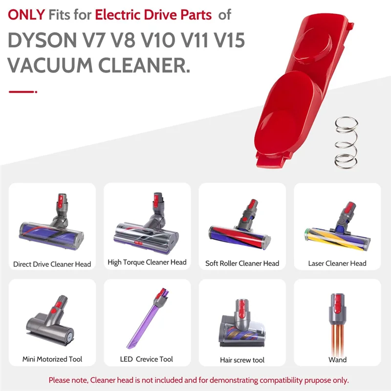 -A90P 6PCS Wand Tube/Cleaner Head Clip Latch Tab Button For Dyson V7 V8 V10 V11 V15 Vacuum Replacement Tool Button With Spring D