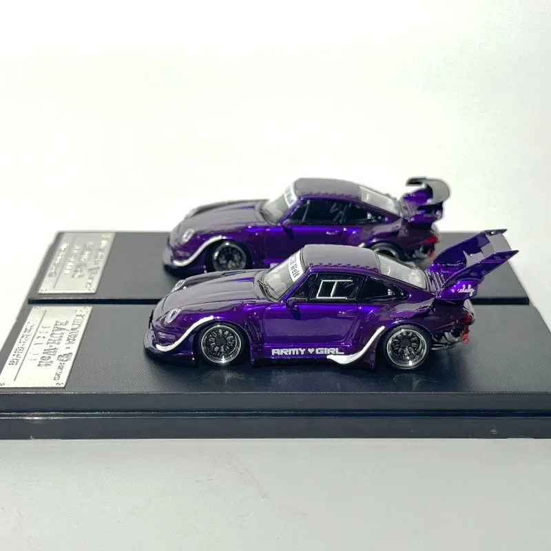 

SW In Stock 1:64 RWB 993 Electroplating Purple Car Model Collection Toy Diecast Diorama Street Warrior