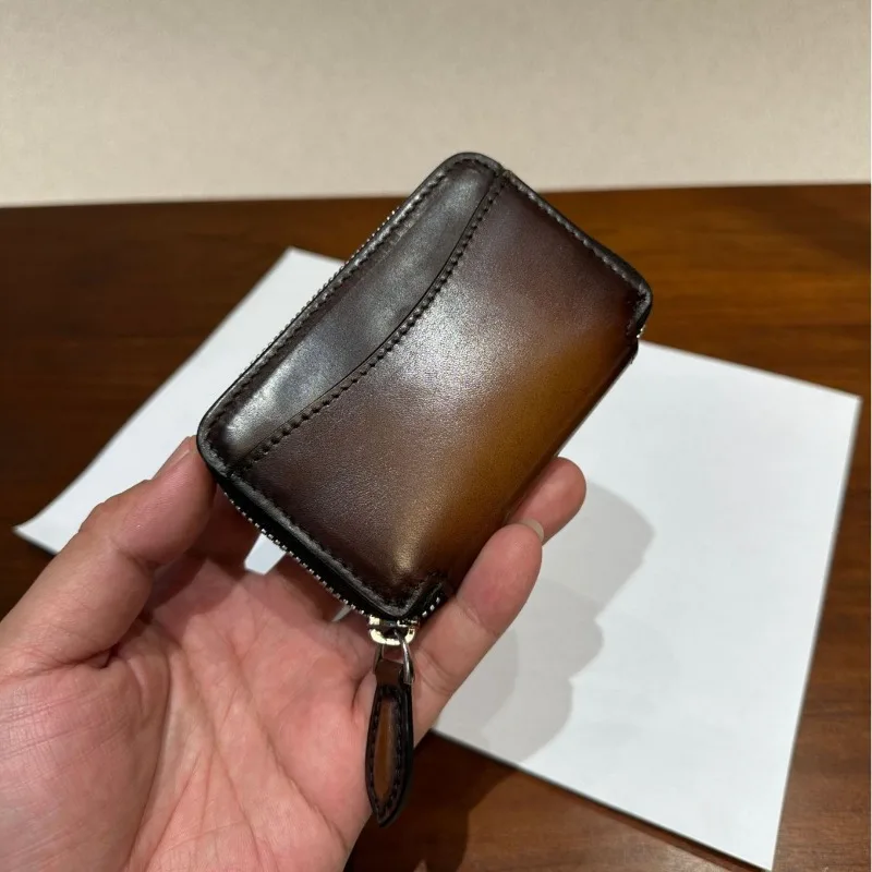 Retro handmade simple fashion card bag key bag card cover change bag high-end