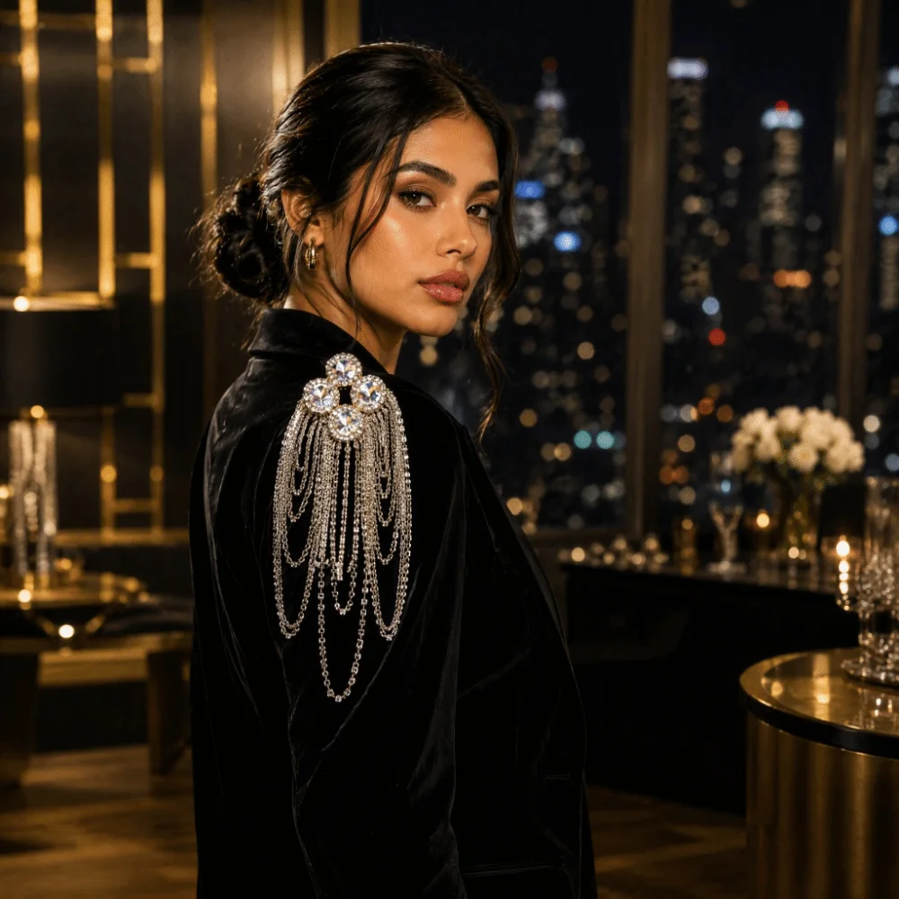 Rhinestone Shoulder Epaulets Fringe Exaggerated Shoulder Ornament Lightweight Sparkly AB Crystal Shoulder Applique Prom Party