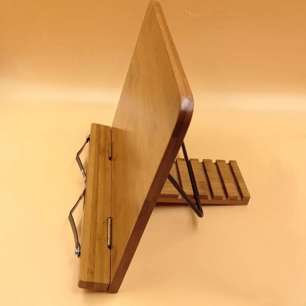 طوي الخيزران حامل كتب 34x24 سنتيمتر قابل للتعديل 5 زاوية القراءة حامل حامل كتب ل عشرات الموسيقى وصفات الأيدي استخدام حر