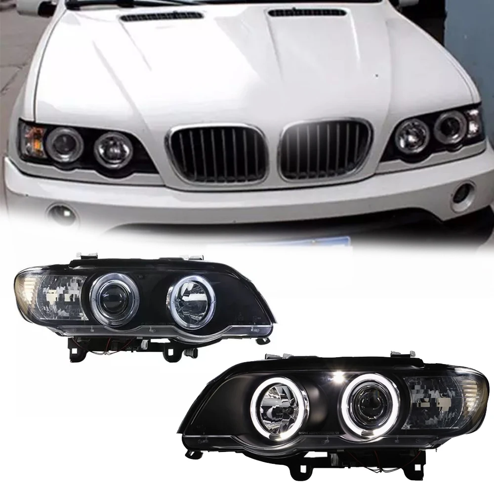 

Светодиодные фары для BMW X5 E53 98-02, новый стиль, полностью светодиодные DRL, автомобильные фары в сборе, сигнал, автоаксессуары, модифицированная лампа