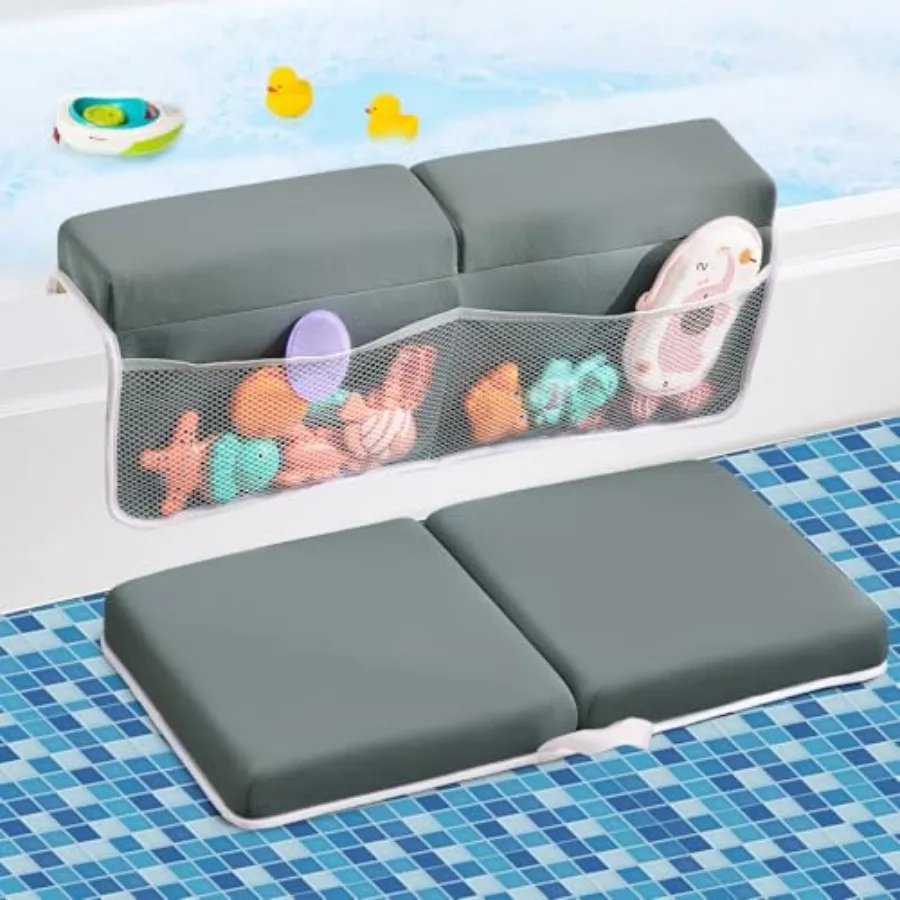 Baby Bath Kneeler and Elbow Rest Pad Set, Bath Kneeling Pad Thick Soft Quick Dry Bathtub Mat for Bathing Time, Baby Essentials
