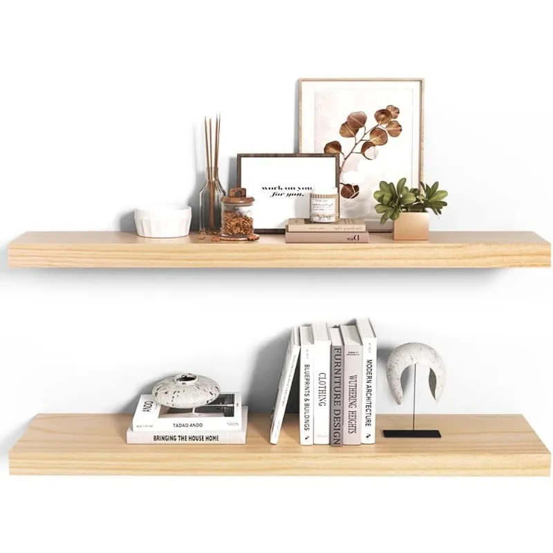 

Плавающие полки, деревянная настенная полка, домашний декор из натурального дерева для ванной комнаты, кухни, спальни, подвесной невидимый бюстгальтер