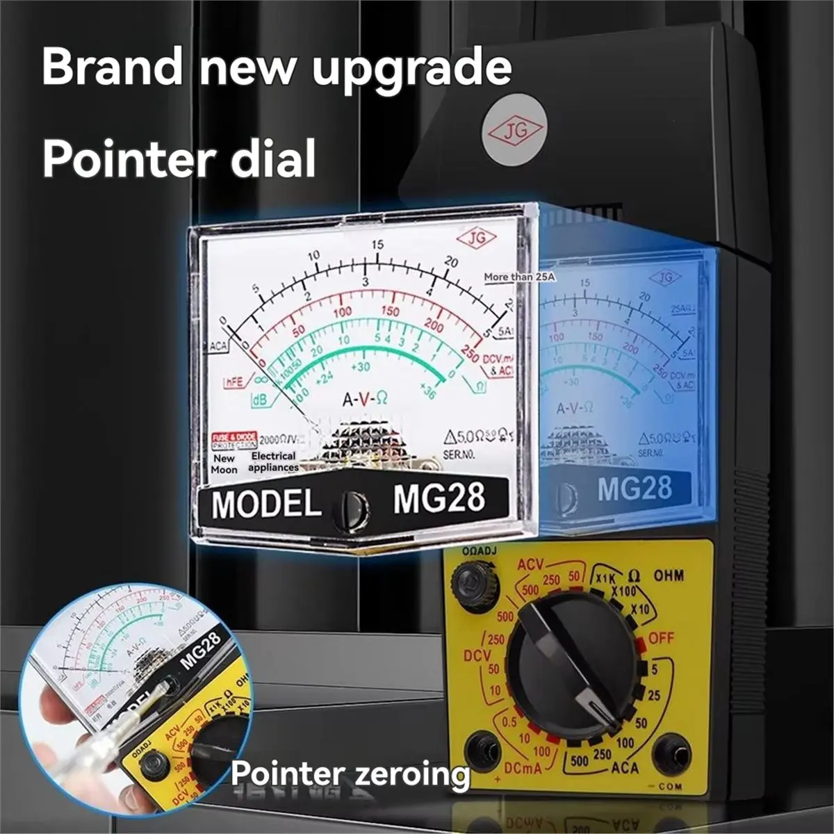New MG28 Clamp Meter Current and Voltage Pointer Ammeter AC 500A Multi-Function Multimeter AC Current Measurement